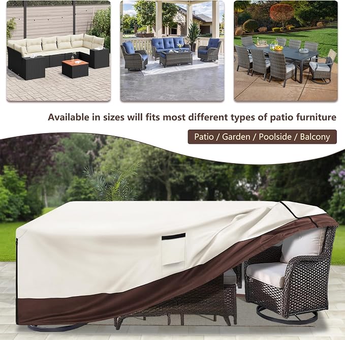 Patio Furniture Cover for 5 Pieces Set-Waterproof 600D Oxford Fabric Cover for - Image 6