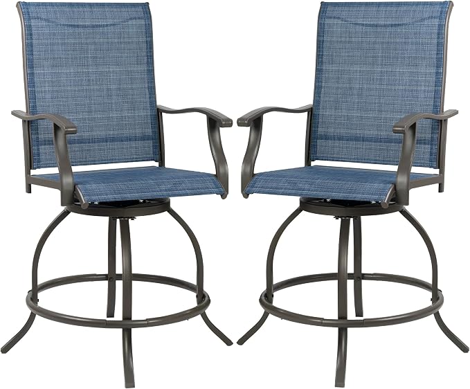 Kozyard Isabella Outdoor Swivel Bar Stools, Counter Height Patio Swivel Chairs - Image 7