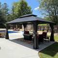 PURPLE LEAF 12' X 16' Permanent Hardtop Gazebo Outdoor Aluminum Gazebo by PURPLELEAF