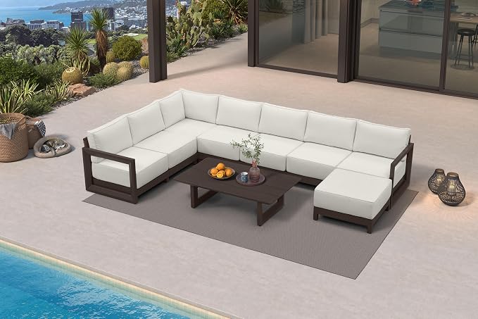 PURPLE LEAF Patio Furniture Set U-Shaped Outdoor Couch by Unknown