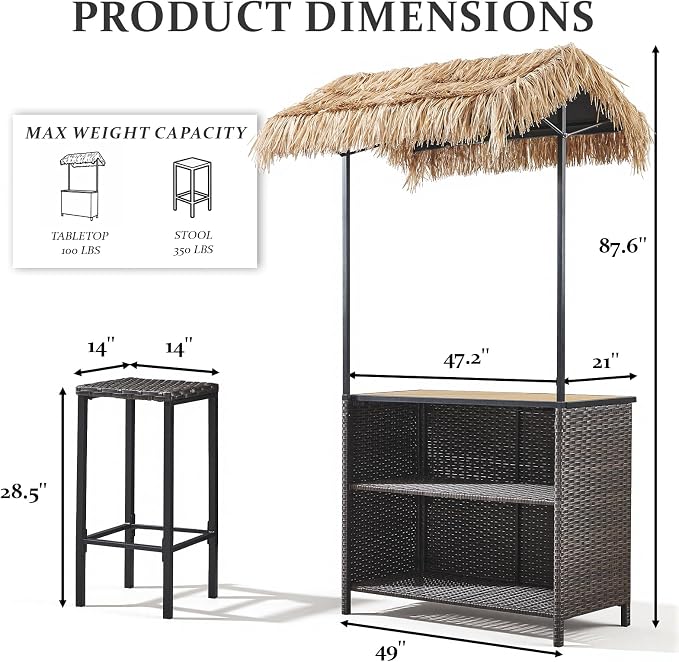 Outdoor Tiki Bar Set - Image 3
