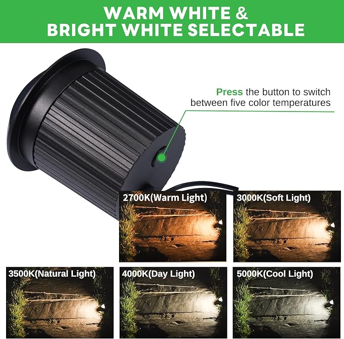 Low Voltage LED Well Landscape Lights - 12V Outdoor IP67 Ground Light - Image 8