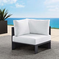Modway Tahoe Aluminum Outdoor Sectional Corner Chair in Gray White by Modway