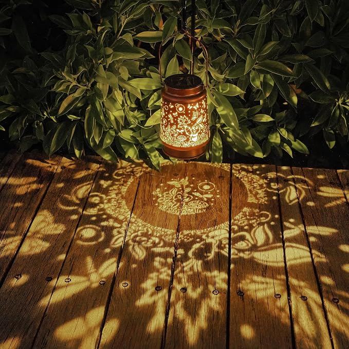 Solar Rabbit Lanterns Outdoor Hanging Decor Lantern, Waterproof Hollow Out - Image 2