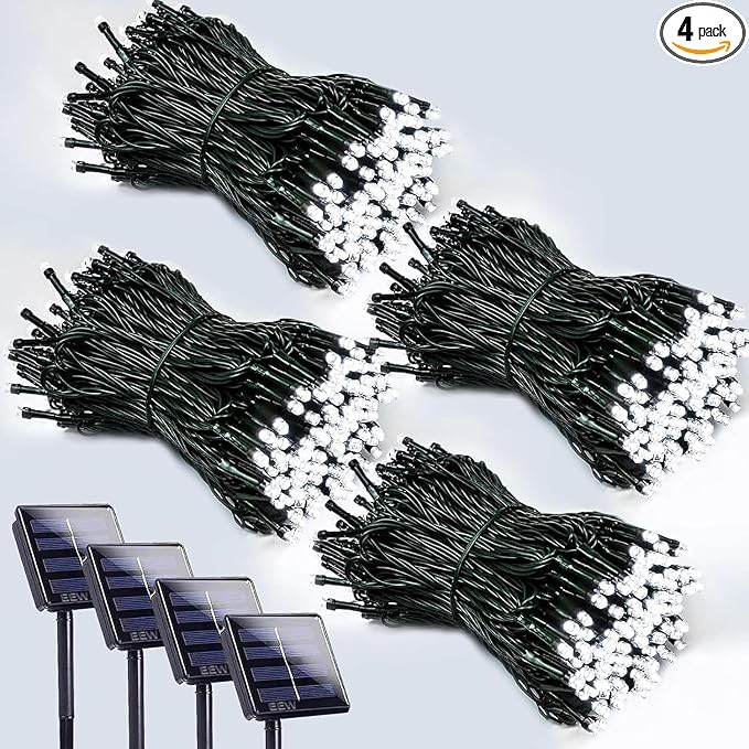 4 Pack 400 LED Solar String Lights by EEW