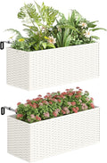 Outsunny Railing Planter Box, Hanging Flower Pots by Outsunny