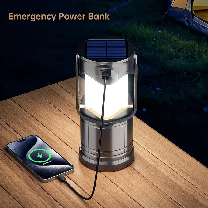 Lichamp 4-Pack Solar Camping Lantern, USB Rechargeable LED Lanterns Battery - Image 4