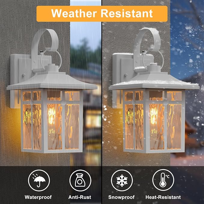 2 Pack Outdoor Dusk to Dawn Wall Lights, Outdoor Light Fixtures Wall Mount - Image 4