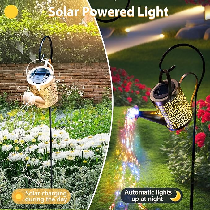 Solar Watering Can Light, Solar Yard Decorations Outdoor, Garden Decor Lights - Image 3
