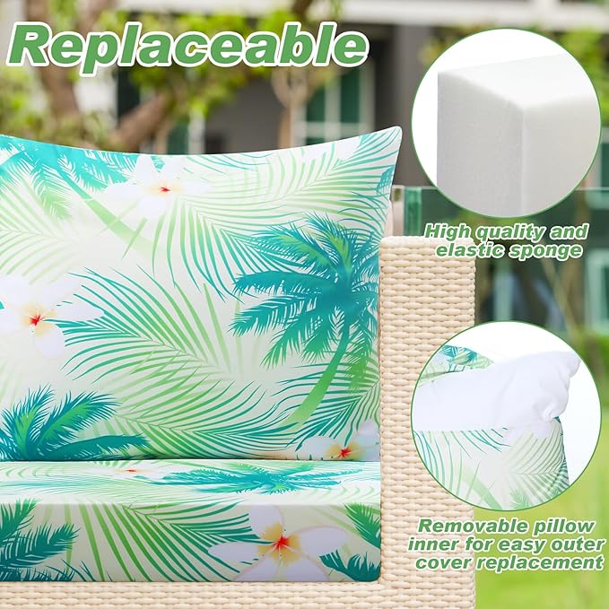 Hoteam 6 Set Outdoor Chair Patio Cushions 20 x 20 Inch Deep Seat Waterproof - Image 5