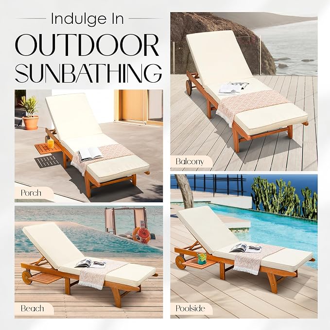 IDZO Upgraded Cushion Outdoor, 500lbs Capacity Patio Pool Loungers, Stackable - Image 6