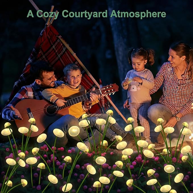 6 Pack 48LED Solar Garden Lights, 8 Lighting Modes Swaying Mushroom Lights - Image 6