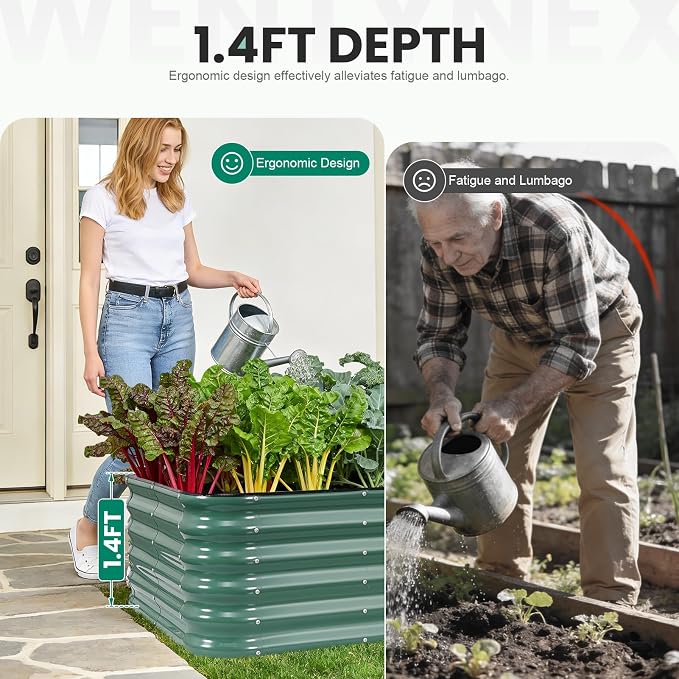 5×3×1.4FT Galvanized Raised Garden Bed Outdoor, Metal Raised Garden Bed Kit - Image 6