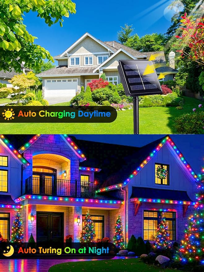 4 Pack 180FT Solar Christmas Lights Outdoor Waterproof, Super Bright 320 LED - Image 3