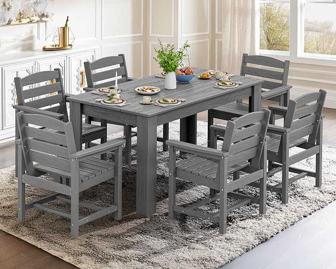 SERWALL Patio Dining Set for 6, Outdoor Dining Sets for 6 Person - Image 9