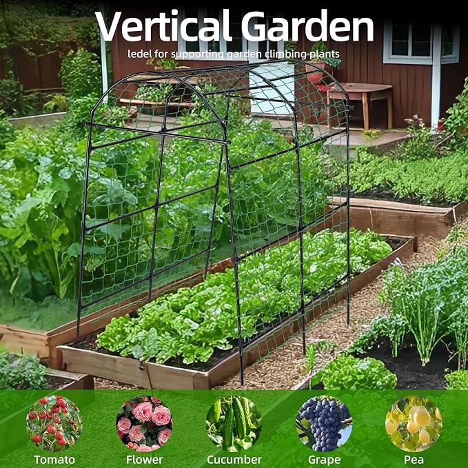 Garden Arch Arbor Trellis for Climbing Plants Outdoor, 7.8 ft Extra Tall - Image 2