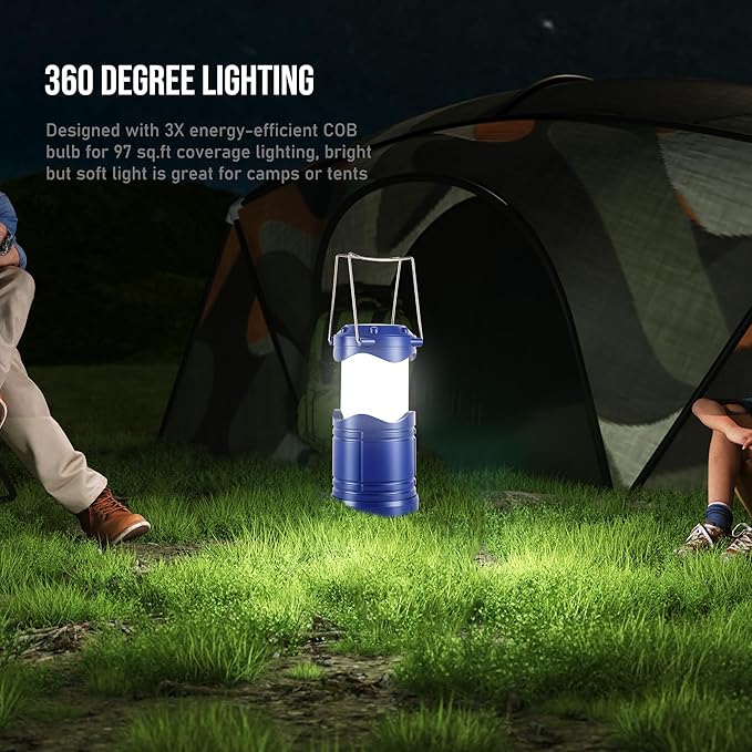 Lichamp LED Camping Lantern, 4 Pack Battery Powered Flashlight - Image 3