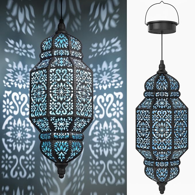 18 Inch High Large Hanging Solar Lights Outdoor Garden Decor, Decorative by twinkya