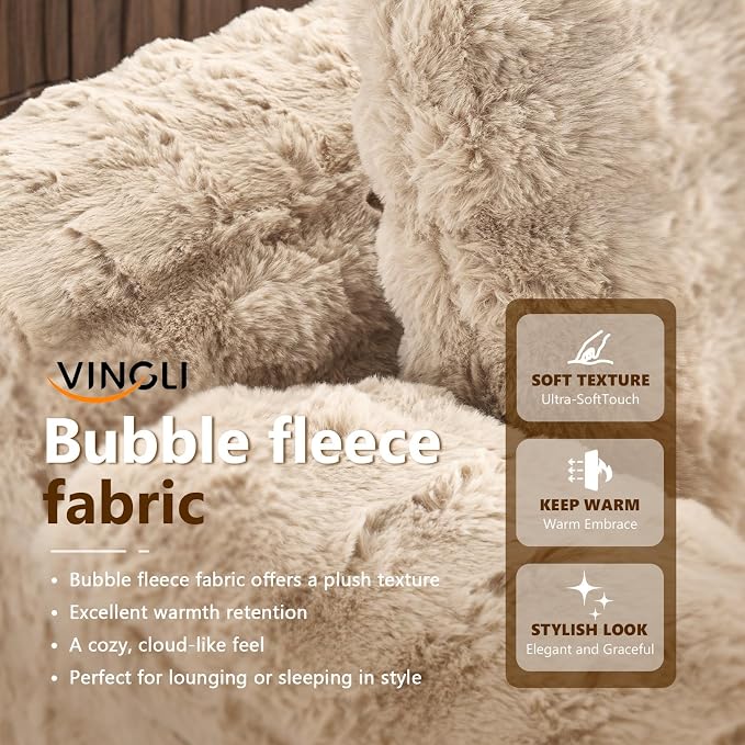 VINGLI Boneless Chaise Lounge Chair, Light Brown Oversized Reading Chair - Image 6