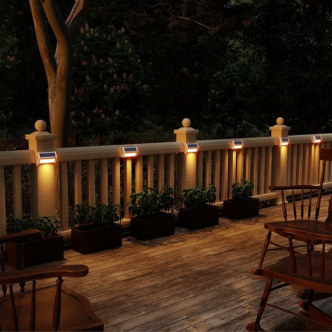 ROSHWEY Solar Deck Lights, 6 Pack 30 LED Stainless Steel Outdoor Deck Lights - Image 7