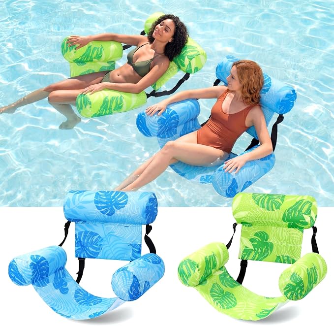 2 Pack Inflatable Pool Float for Adult Adjustable Hammock Float Chair Fabric by Blueweenly
