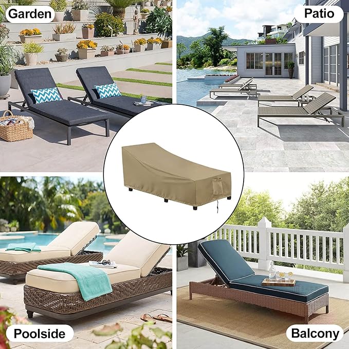 OutdoorLines Outdoor Waterproof Patio Chaise Lounge Chair Cover - Image 7