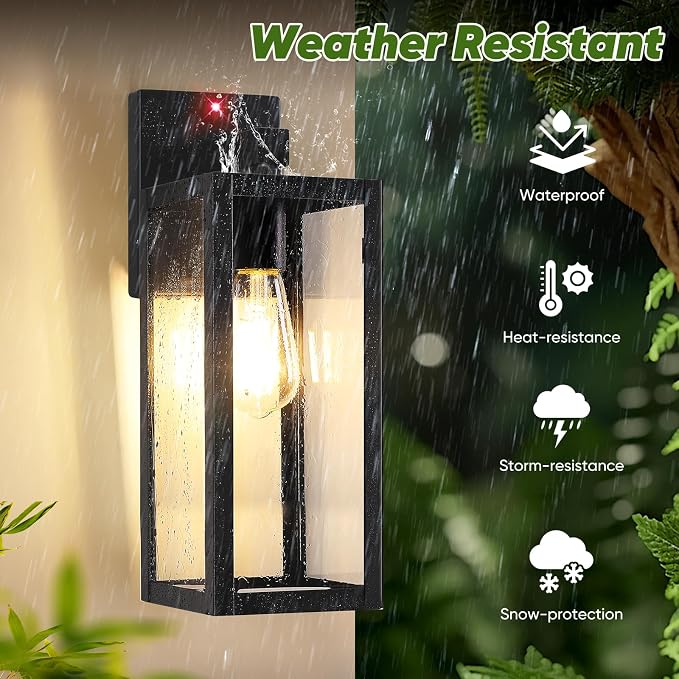 Upgraded Motion Sensor Outdoor Wall Light, Large Size Dusk to Dawn Porch Light - Image 4
