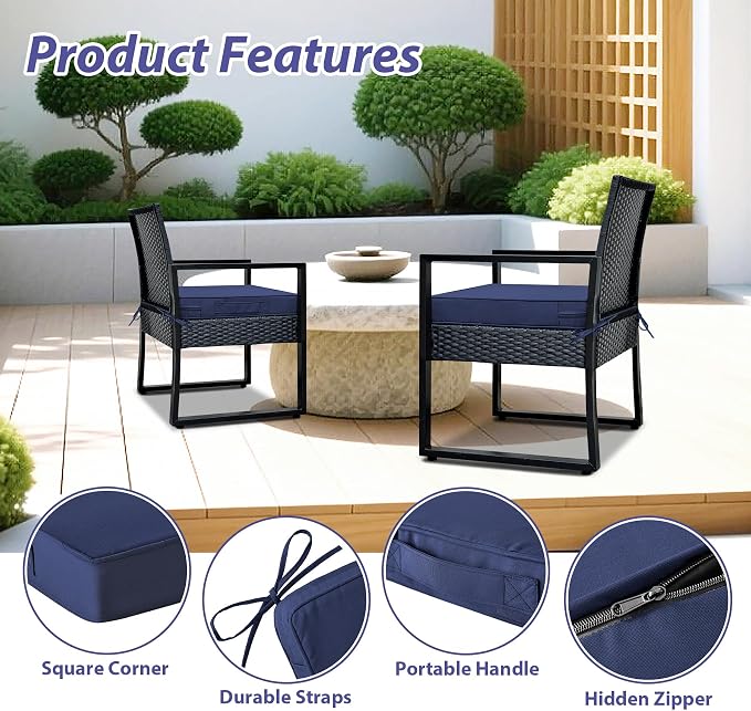 Outdoor Chair Cushions Set of 4 -Waterproof Outdoor Seat Cushions - Image 5