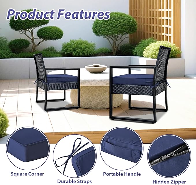 Outdoor Chair Cushions Set of 4 -Waterproof Outdoor Seat Cushions - Image 5
