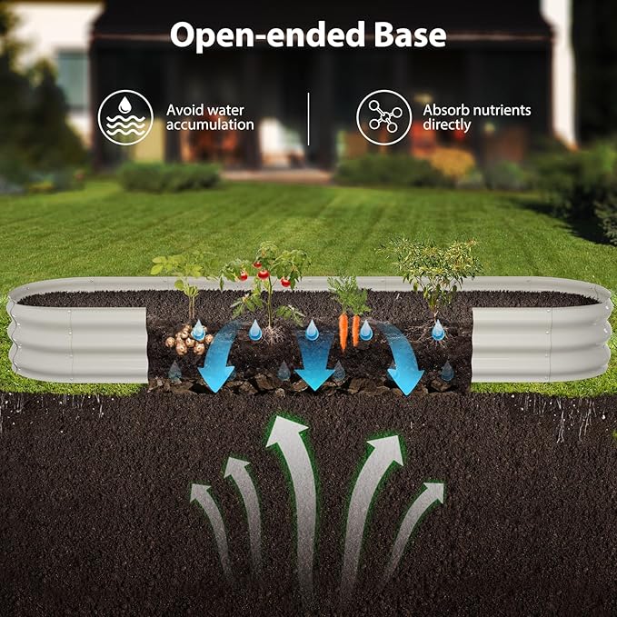 Raised Garden Bed Kit, Oval Large Metal Raised Beds - Image 4
