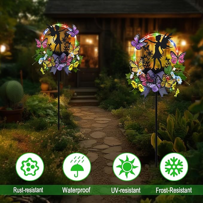 Solar Fairy Garden Decor, Silhouette Fairy - Image 3