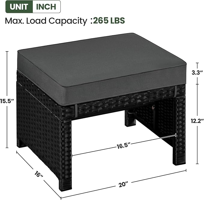 Yaheetech Wicker Ottomans - Image 3