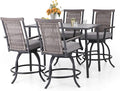 PHI VILLA 5 PCS Outdoor Counter Height Table and Chairs, Swivel Outdoor Bar by PHIVILLAThepioneerofcomfortablehouseholdsupplies