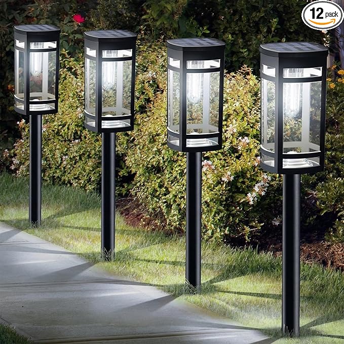 EXCMARK 12 Pack Solar Lights Outdoor Waterproof by ExcMark