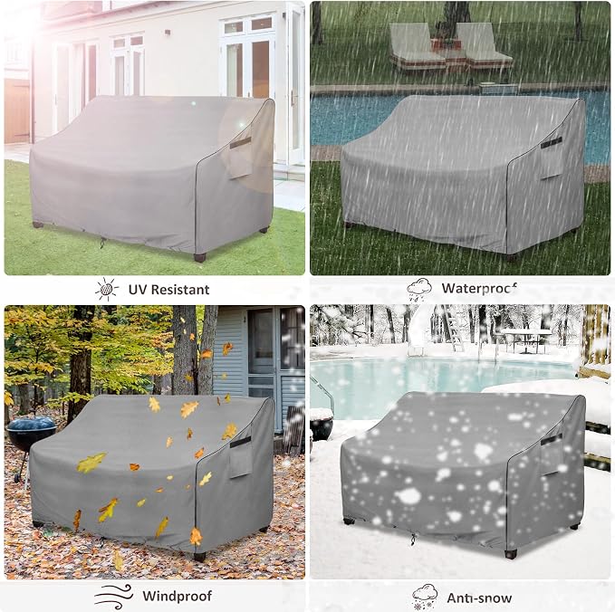 okcool Heavy Duty Patio Sofa Cover, 100% Waterproof 3-Seater Outdoor Sofa Cover - Image 7