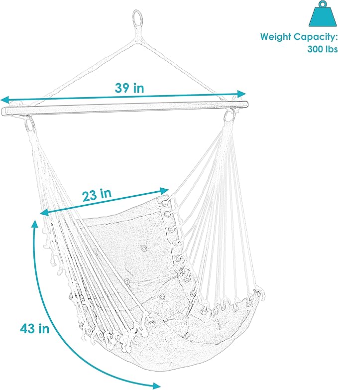 Sunnydaze Tufted Victorian Large Hanging Hammock Chair - Image 2