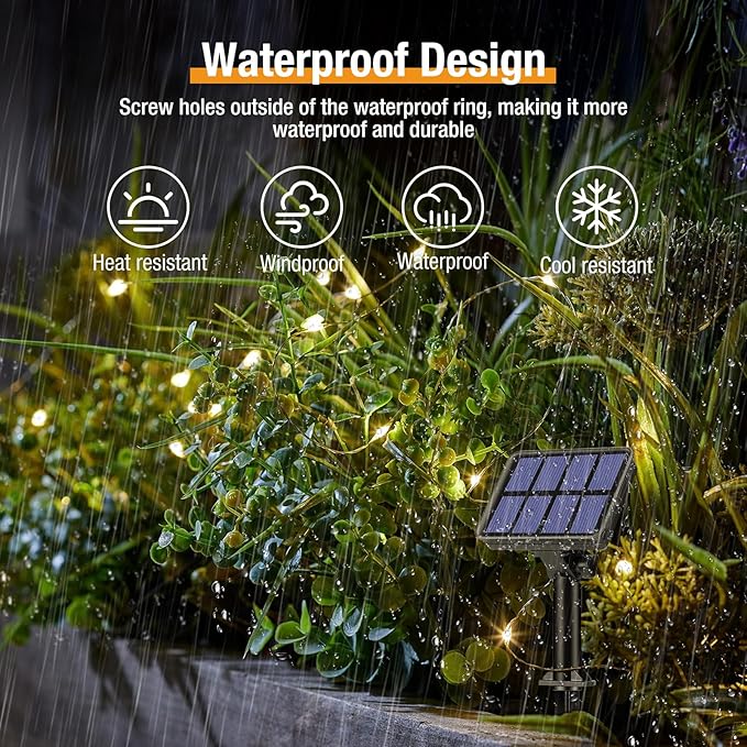 btfarm Solar String Lights for Outside, 6 Pack 198FT 480LED Solar Fairy Lights - Image 3