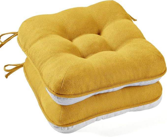 BETU Chair Cushions for Dining Chairs Set of 2, 3.5" Thick Kitchen Table Chair by BETU