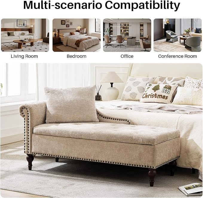 56.6" Wide Chaise Lounge Indoor - Image 7