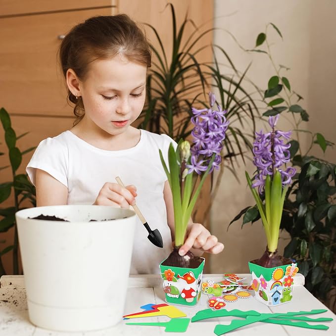 Elcoho 36 Set Garden Plastic Pot Craft Kit Plant Spring Craft Kits - Image 6