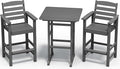SERWALL Balcony Adirondack Chairs and Table 3 Pieces Set, Adirondack Bar Height by SERWALL