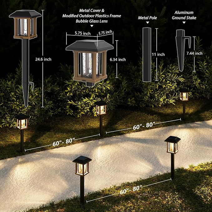 XMCOSY+ Solar Pathway Lights Outdoor, 25 LM LED Garden Lights - Image 8