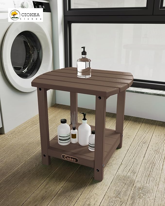 Ciokea Adirondack Outdoor Side Table, 2-Tier Sturdy Patio End Table Weather - Image 5