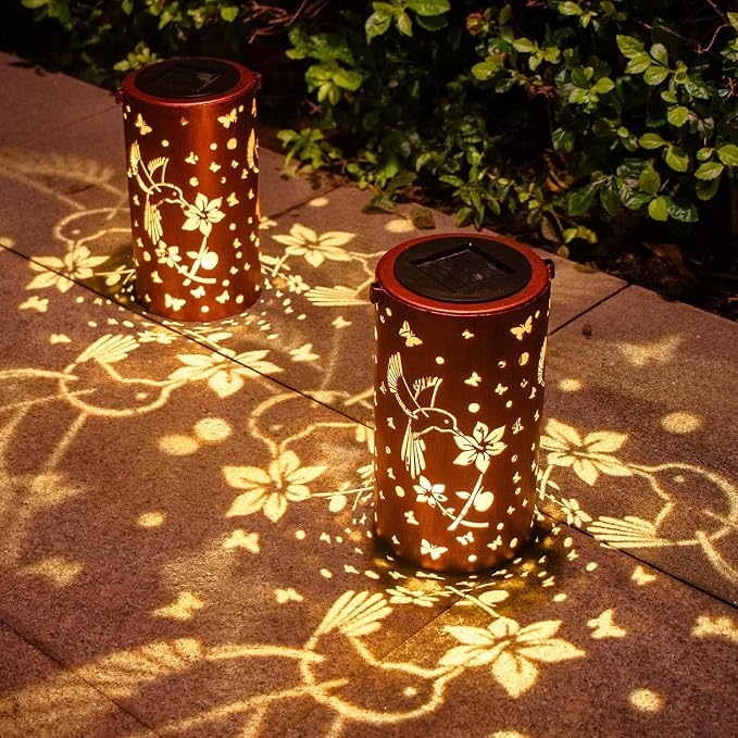 4 Pack Solar Lanterns Outdoor Waterproof Hummingbirds Birthday Gifts - Image 7