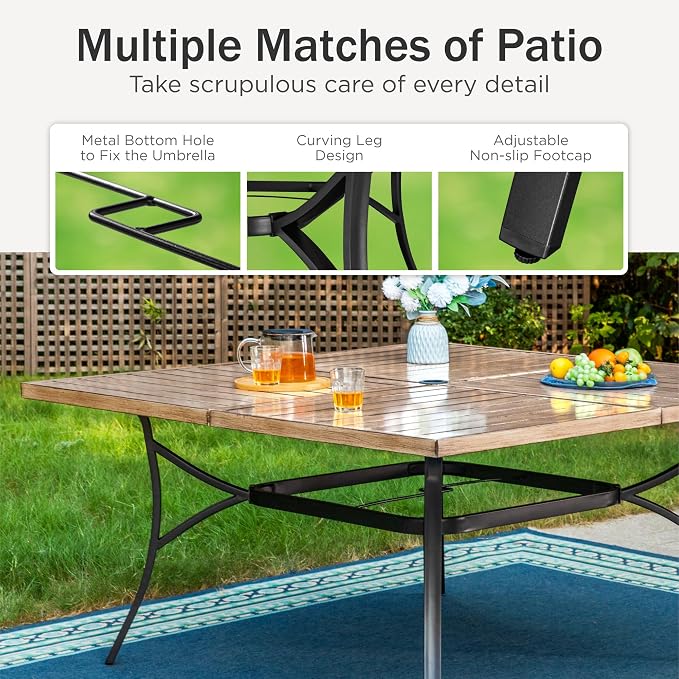 PHI VILLA Large Outdoor Patio Table - Image 6
