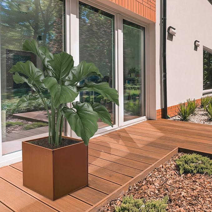 Corten Steel Planter Box Metal Square Planters 26 Inch Steel Large Outdoor - Image 3