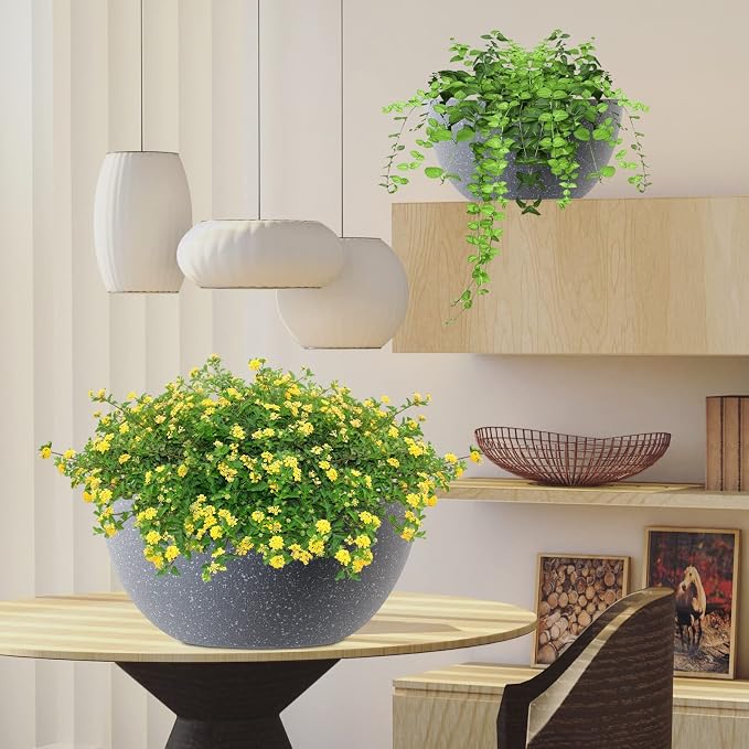 WOUSIWER 13 inch 2 Pack Large Hanging Planters - Image 7