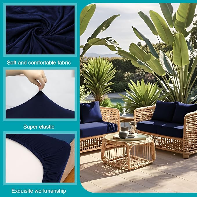 12 Pcs Stretch Patio Cushion Covers, Outdoor Couch Covers Replacement, Outdoor - Image 3