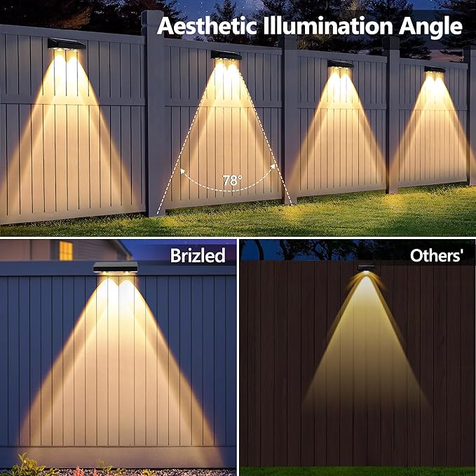 Brizled Solar Fence Lights, 20 Pack 3 Colors 6 Modes 250ml Outdoor Fence Solar - Image 6