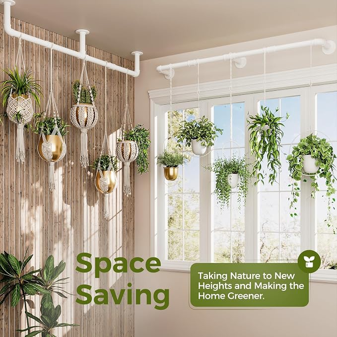 Bamworld Window Plant Hanger Indoor 63in 2PCS Hanging Planters - Image 3